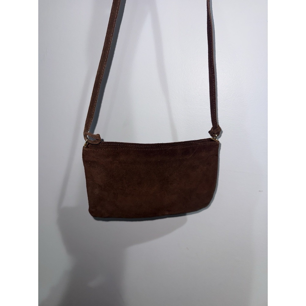 Vintage Karnig Mann Purse Handbag Brown Leather Suede Y2K Shoulder Knot Strap  M